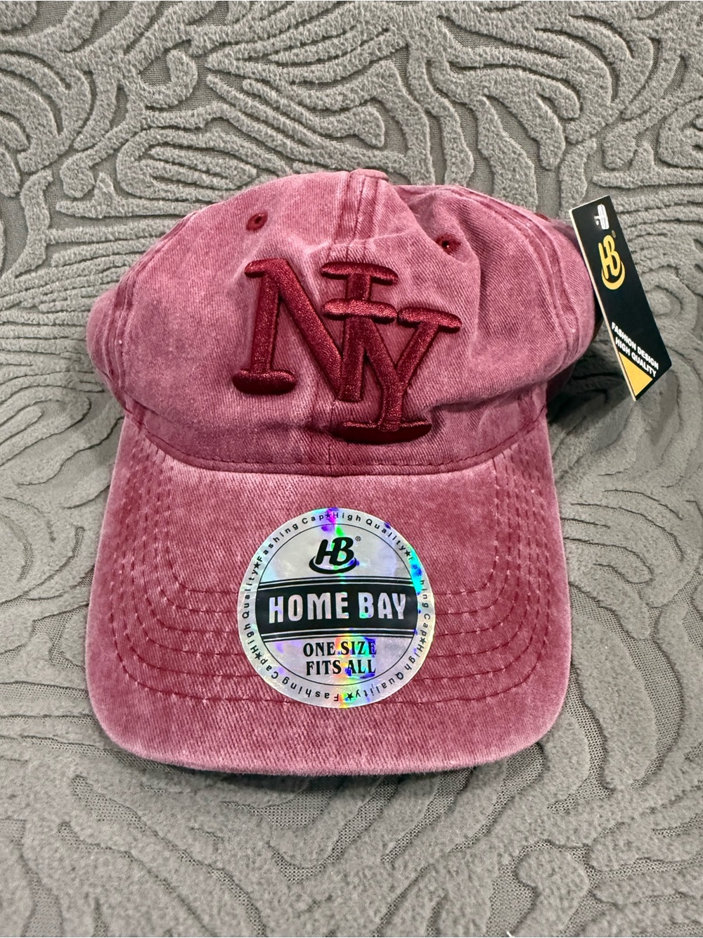 Maroon NY Embroidered Baseball Cap